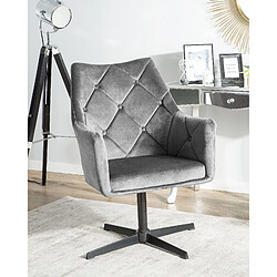 Beliani Fauteuil VAKSALA Velours Gris foncé