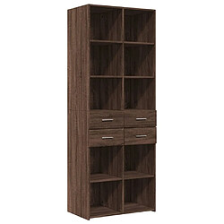 vidaXL Buffet haut chêne marron 70x42,5x185 cm bois d'ingénierie