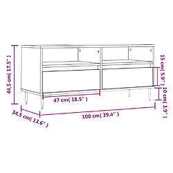 vidaXL Meuble TV blanc 100x34,5x44,5 cm bois d'ingénierie pas cher