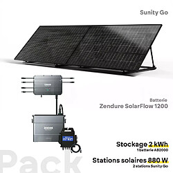 Pack Sunity Go 880W Plug & Play + Batterie Zendure Solarflow 1200