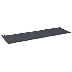 Decoshop26 Coussin de banc de jardin Anthracite 180 x 50 x 3 cm DEC021553