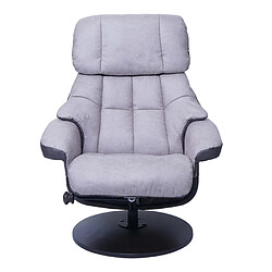 Mendler MCA fauteuil relax HWC-F21, fauteuil de télévision avec tabouret, textile, charge max. 110kg ~ gris clair pas cher