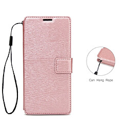 Wewoo Coque Pour iPhone 11 Ultra-mince texture d'arbre Flip Flip TPU + étui en cuir PUavec fentes cartes et support et lanière or rose