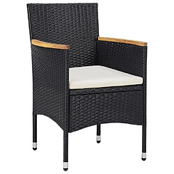 Avis Maison Chic Mobilier à dîner 3 pcs de jardin - Ensemble table et chaises d'extérieur - Salon/Mobilier de jardin classique Résine tressée Noir -MN29415