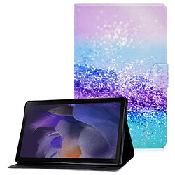 Etui en PU fermeture magnétique avec porte-cartes Paillettes violettes pour votre Samsung Galaxy Tab A8 (2021) SM-X200/SM-X205