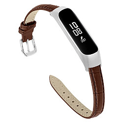 Bracelet en PU crocodile avec cadre brun pour votre Samsung Galaxy Fit-e/SM-R375