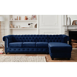 Lisa Design William - canapé Chesterfield d'angle droit - 4 places - en velours