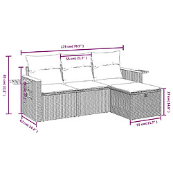 Avis Maison Chic Salon de jardin avec coussins 4 pcs, Ensemble Tables et chaises de jardin,, Ensemble Tables et chaises de jardin, beige résine tressée -GKD824149