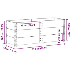 vidaXL Jardinière noir 150x50 cm bois massif de pin pas cher