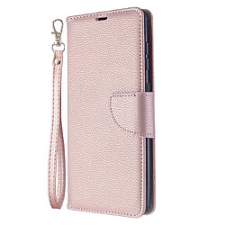 Wewoo Housse Coque Pour Galaxy A71 Litchi Texture Pure Color Horizontal Flip en cuir PU avec support et fentes cartes et portefeuille et lanière or rose