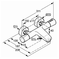 Mélangeur bain-douche thermostatique ZENTA - KLUDI