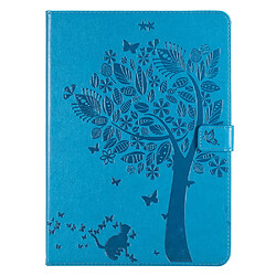 Etui en PU motif chat et arbre avec support magnétique bleu pour votre iPad mini (2021)