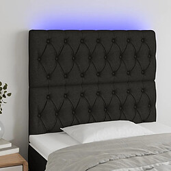 Maison Chic Tête de lit scandinave à LED,meuble de chambre Noir 90x7x118/128 cm Tissu -MN97891