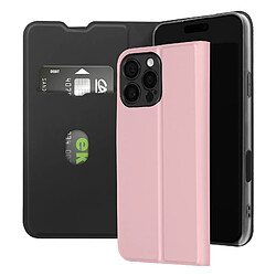 Avizar Étui pour iPhone 16 Pro Max Soft touch Porte-carte Support Vidéo Rose Poudré