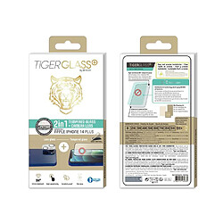 Tiger Pack Protecteur de caméra + Protecteur d'écran pour iPhone 14 Plus Antibactérien Transparent