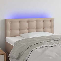 Maison Chic Tête de lit scandinave à LED,meuble de chambre Cappuccino 100x5x78/88 cm Similicuir -MN33167