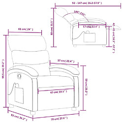 vidaXL Fauteuil de massage inclinable Marron foncé Tissu pas cher