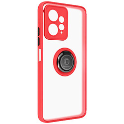 Avizar Coque pour Xiaomi Redmi Note 12 4G Bague Métallique Support Vidéo Rouge