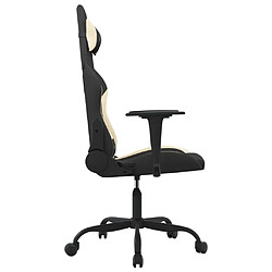 Avis vidaXL Chaise de jeu avec repose-pied Noir et crème Tissu