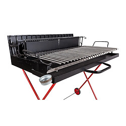 Avis Alter Barbecue à bois sur roulettes, Made in Italy, coloris noir et rouge, 110 x 80 x h104 cm