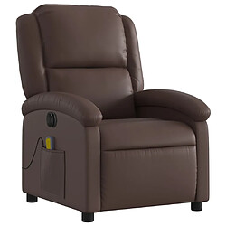 Avis Maison Chic Fauteuil Relax pour salon, Fauteuil de massage inclinable électrique marron similicuir -GKD98674