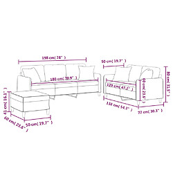 vidaXL Ensemble de canapés 3 pcs coussins gris foncé tissu pas cher