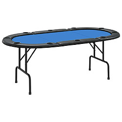 vidaXL Table de poker pliable 10 joueurs Bleu 206x106x75 cm