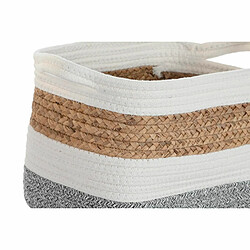 Set de basket DKD Home Decor Coton Blanc Fibre naturelle (36 x 30 x 24 cm)