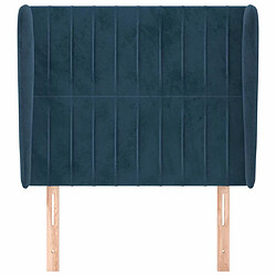 Avis Maison Chic Tête de lit scandinave avec oreilles,meuble de chambre Bleu foncé 83x23x118/128 cm Velours -MN36849