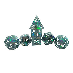 7 Pièces / Ensemble DND MTG RPG Jeu Polyédrique Dés D4 D6 D8 D10 D12 D20 Vert Foncé pas cher