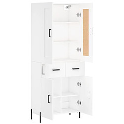 Avis vidaXL Buffet haut Blanc 69,5x34x180 cm Bois d'ingénierie