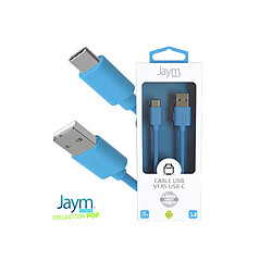 Jaym Câble USB vers Type-C 3A - 1,5 mètres - Collection POP - Bleu