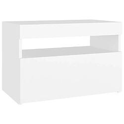 Avis Maison Chic Meubles TV avec lumières LED - Banc TV pour salon blanc 60x35x40 cm -MN70280