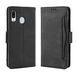 Wewoo Housse Coque Etui en cuir de modèle de portefeuille style skin veau pour Galaxy A40avec fente carte séparée Noir