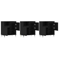 Avis vidaXL Buffets 3 pcs noir bois d'ingénierie