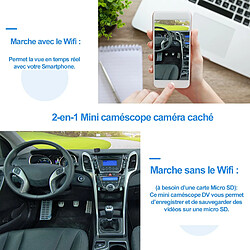 Mini caméra de surveillance sans fil à vision bidirectionnelle 140° LED infrarouge HD 1080P, carte Micro SD 64 GO, fonctionnement WIFI ou DV