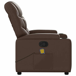 Maison Chic Fauteuil de massage inclinable,Fauteuil luxe de relaxation Marron Similicuir -MN33045 pas cher