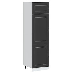 vidaXL Armoire de cuisine Kalmar noir bois d'ingénierie