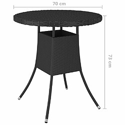 Maison Chic Table de jardin | Table d'extérieur Noir 70x70x73 cm Résine tressée -GKD58307 pas cher