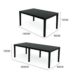 Avis Alter Table d'extérieur Susa, Table à manger rectangulaire extensible, Table de jardin extensible, 100% Made in Italy, Cm 150x90h72, Anthracite