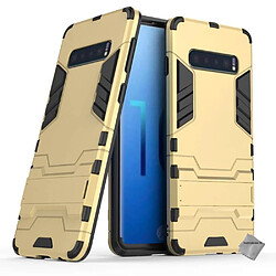 Htdmobiles Coque rigide anti choc pour Samsung Galaxy S10 + film ecran - OR