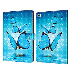 Etui en PU impression de motifs avec support papillon bleu pour votre Samsung Galaxy Tab A7 10.4 (2020)