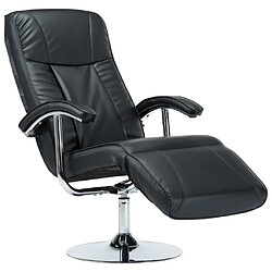 Maison Chic Fauteuil relax,Chaise pour salon TV Noir Similicuir -MN73702