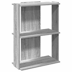 vidaXL Bibliothèque 3 niveaux sonoma gris 60x30x80cm bois d'ingénierie