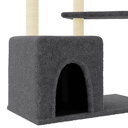 Acheter Helloshop26 Arbre à chat meuble tour grimper jouet grattage grattoir escalade plateforme avec griffoirs en sisal foncé 107,5 cm gris 02_0022638