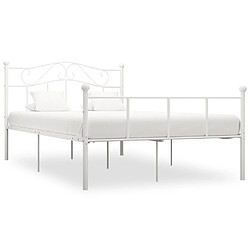 Maison Chic Lit adulte - Lit simple Cadre de lit,Structure du lit Contemporain Blanc Métal 140 x 200 cm -MN86967