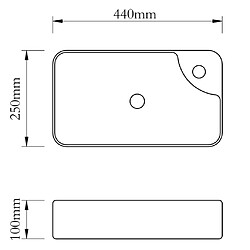 Acheter vidaXL Lavabo à trou pour robinet céramique Blanc pour salle de bain