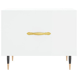 Maison Chic Table basse,Table Console Table d'appoint, Table pour salon blanc brillant 50x50x40 cm bois d'ingénierie -MN14611 pas cher