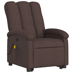 Avis Maison Chic Fauteuil Relax pour salon, Fauteuil inclinable de massage électrique Marron foncé Tissu -GKD40550