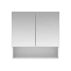 Vente-Unique Armoire murale de salle de bain avec miroir et niche - Blanc - ZUMPA